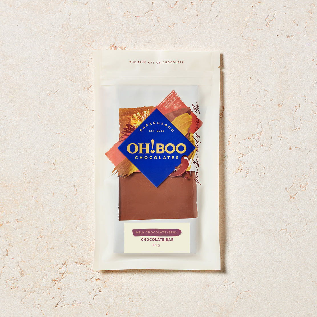 Milk Chocolate 35% Chocolate Bar 90g – Oh!Boo chocolates